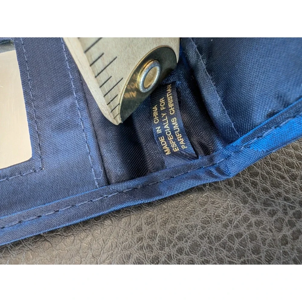 CHRISTIAN DIOR Parfums Striped Navy Blue Cosmetic Travel Bag Set Makeup Pouch
